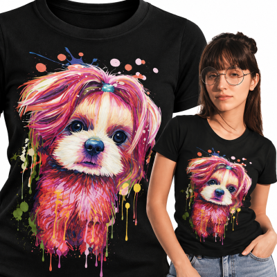 KOSZULKA DAMSKA ZWIERZĘTA SHIH TZU